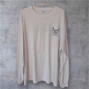 Southern Tide long-sleeve white t-shirt with graphic logo on chest & back, Sz XL